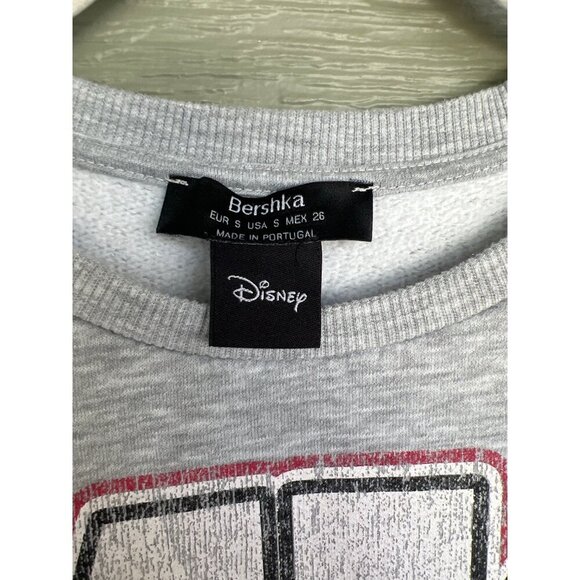 Disney Unisex Mickey Mouse Oversized Crewneck Sweatshirt Size Small Grey - Picture 2 of 3